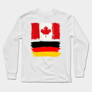 Canadian and Germany Flag Long Sleeve T-Shirt